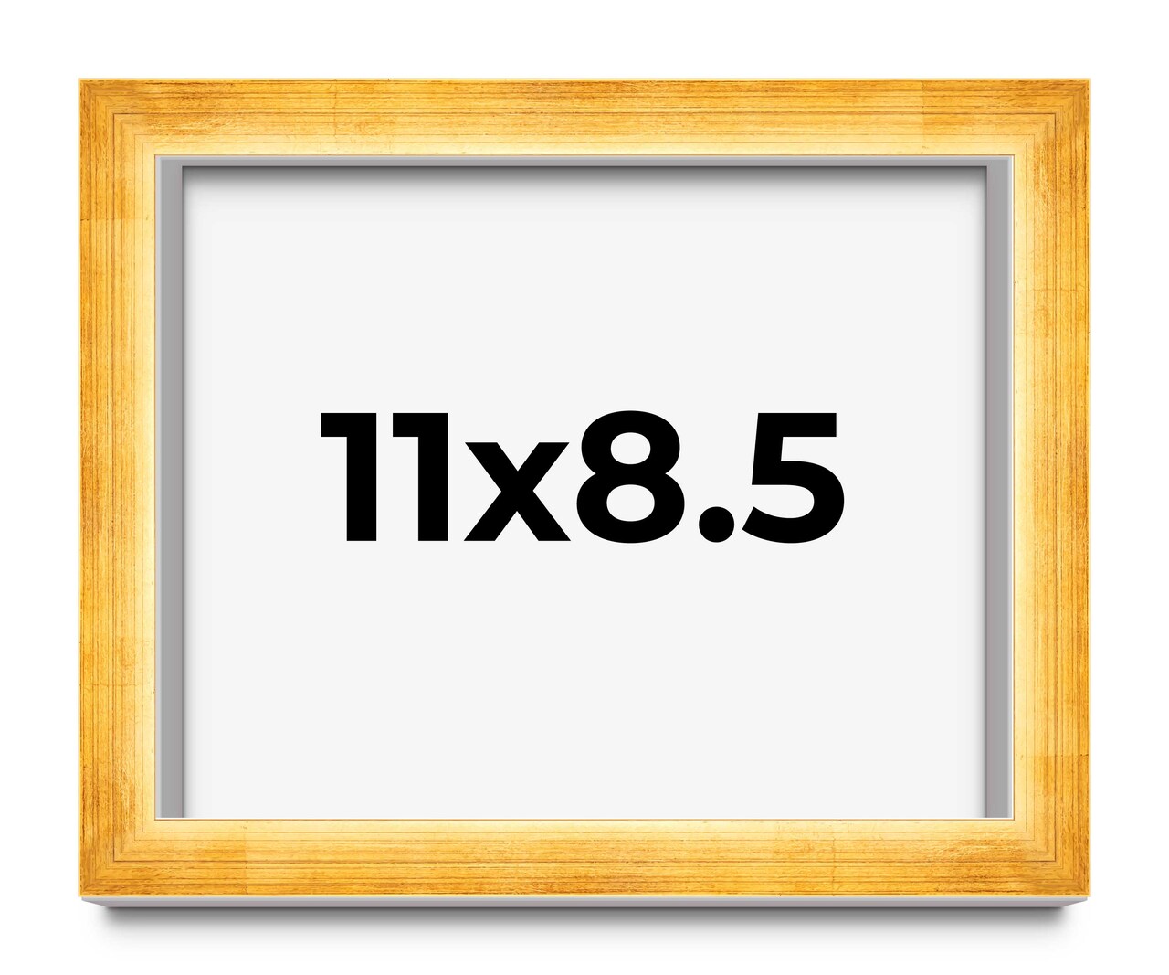 Photo Size Minimalist Shadow Box Gold Picture Frame - UV Acrylic, Backing, Hanging Hardware